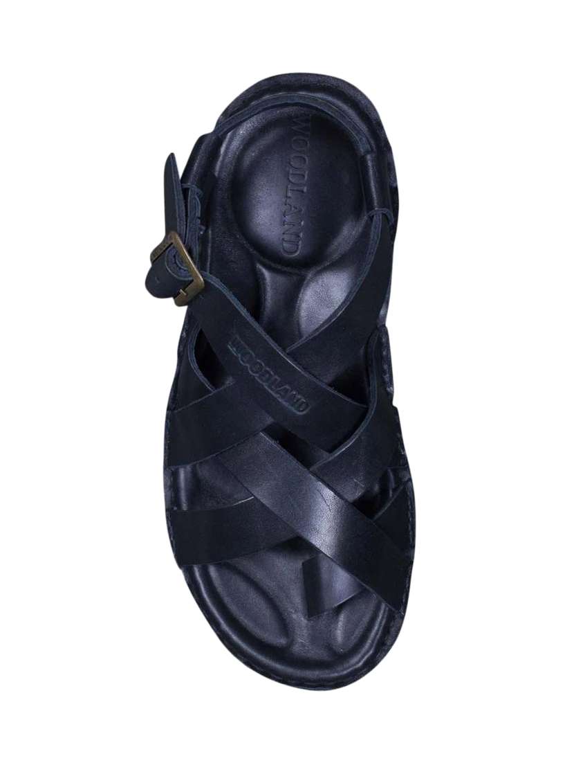 Buy online Black Leather Back Strap Sandals from Sandals and