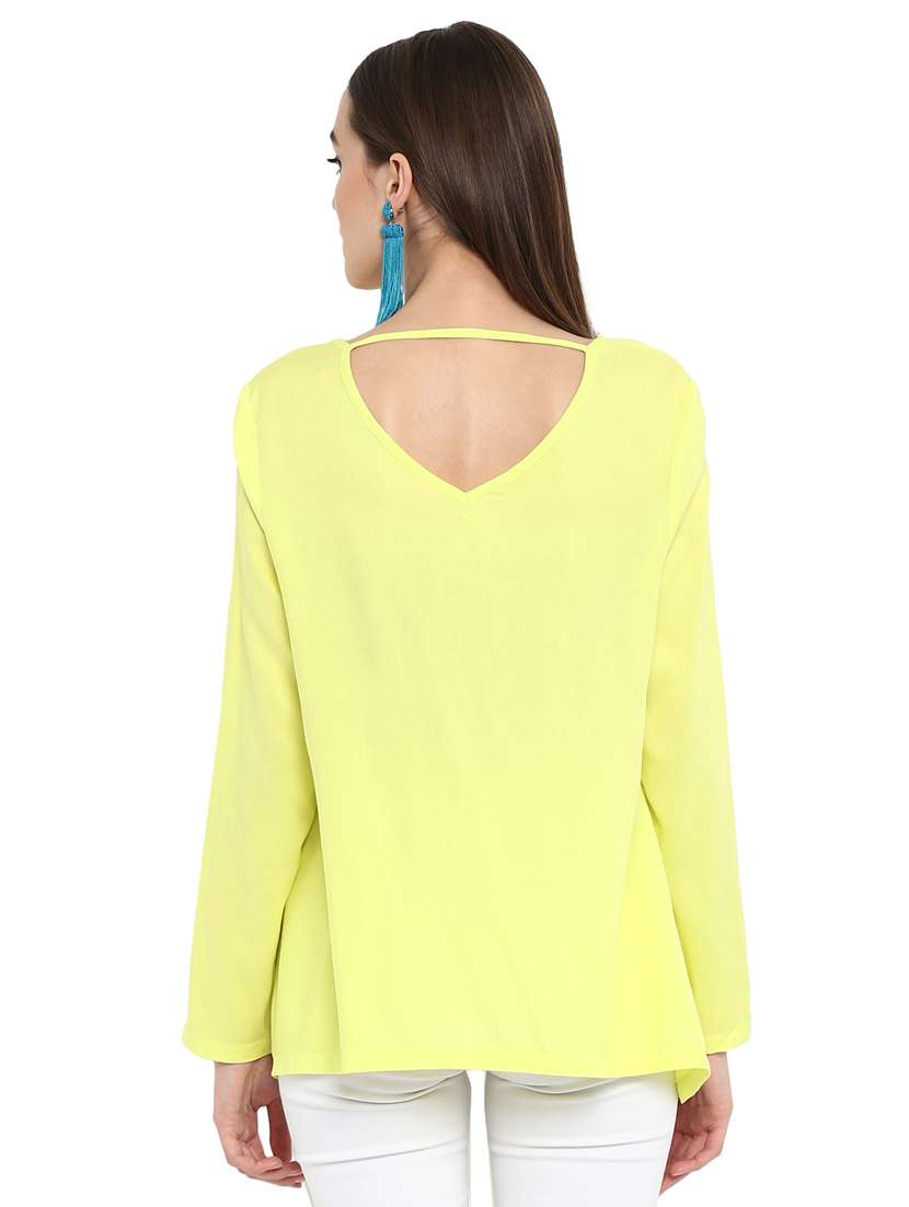 women's straight v neck top - 15804618 - Standard Image - 2