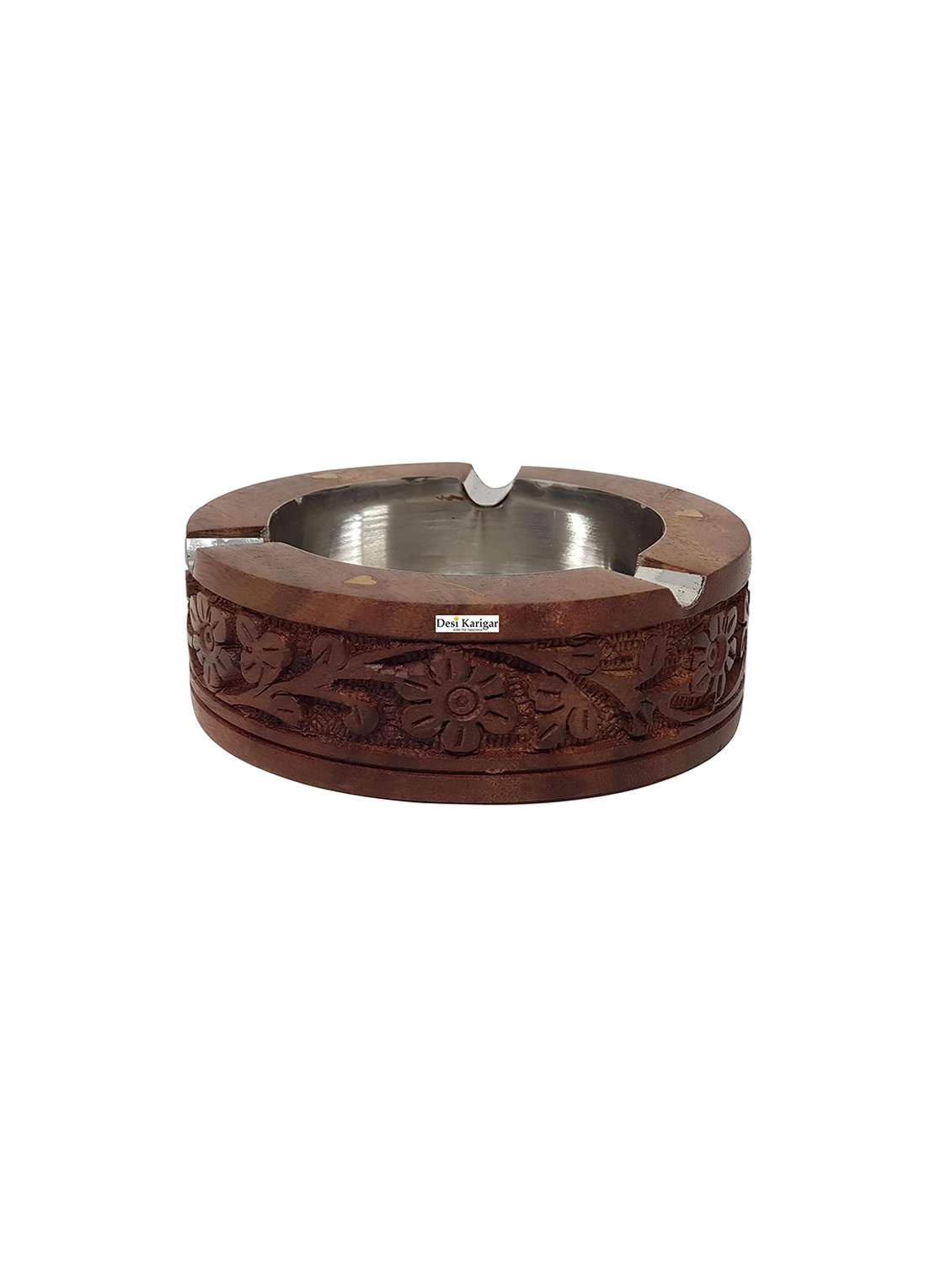 wooden premium quality antique ashtray brown