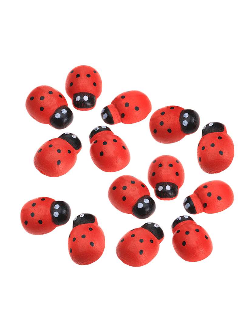 red & black shinny beetle garden toy showpiece - set of 14