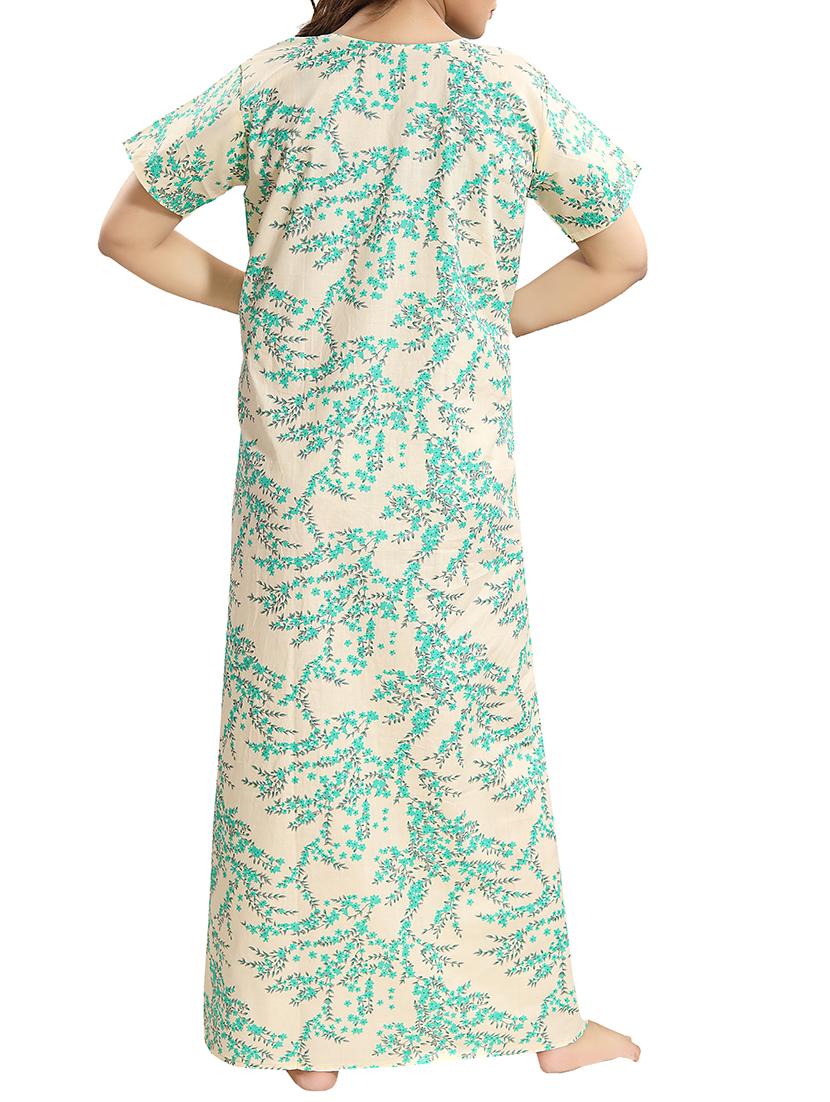 zipper detail floral nightwear gown - 15807900 - Standard Image - 2
