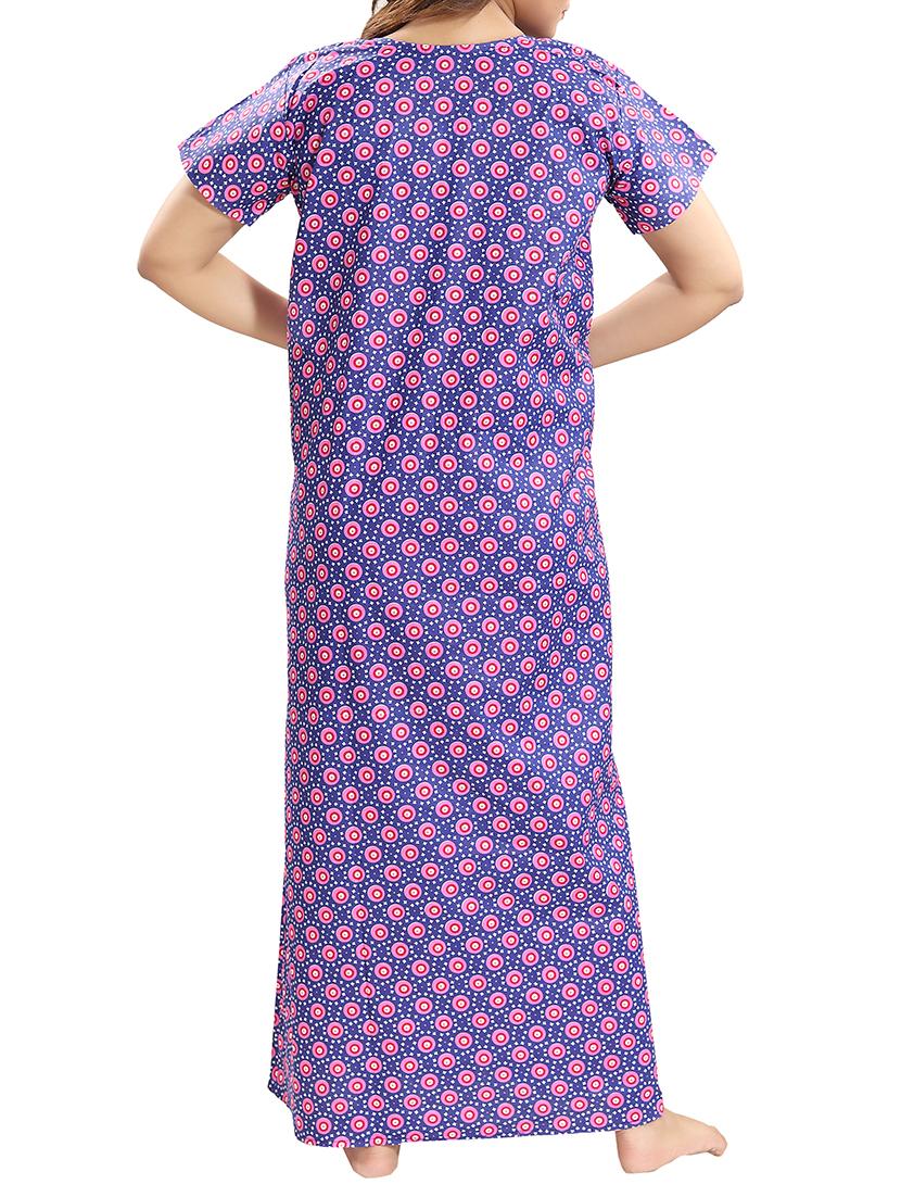 zipper detail floral nightwear gown - 15807906 - Standard Image - 2