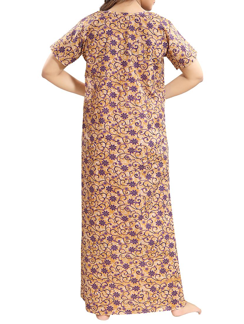zipper detail floral nightwear gown - 15807908 - Standard Image - 2