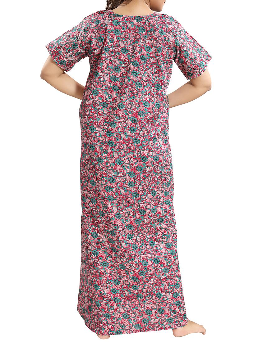 zipper detail floral nightwear gown - 15807909 - Standard Image - 2