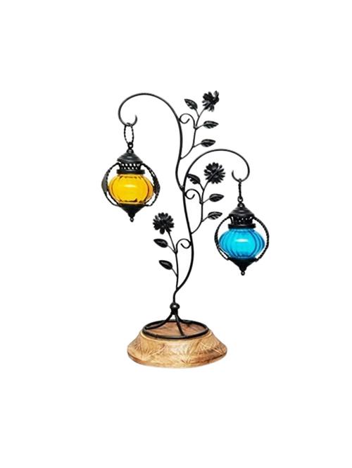 desi karigar attractive glass with metal candle stand lantern - 15808909 - Standard Image - 0