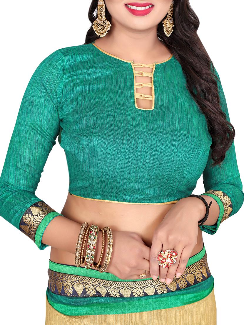 ethnic motif printed saree with blouse - 15809310 - Standard Image - 2