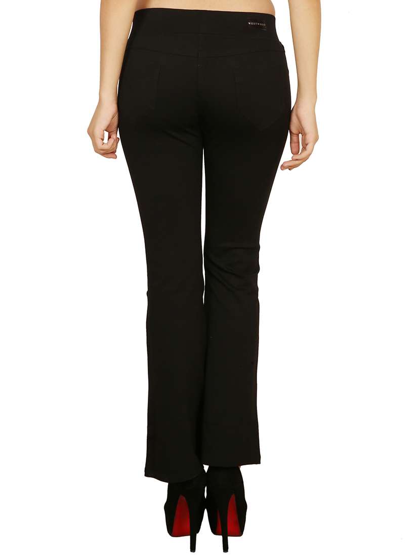 ink black bell bottom trouser - 15809518 - Standard Image - 2