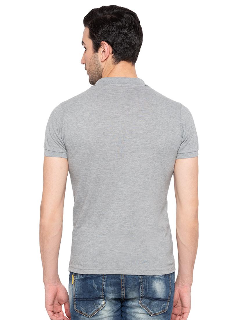 solid grey collared t-shirt - 15810484 - Standard Image - 2