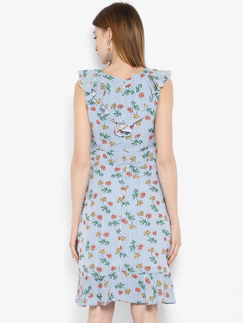 cap sleeved a-line dress - 15817394 - Standard Image - 2