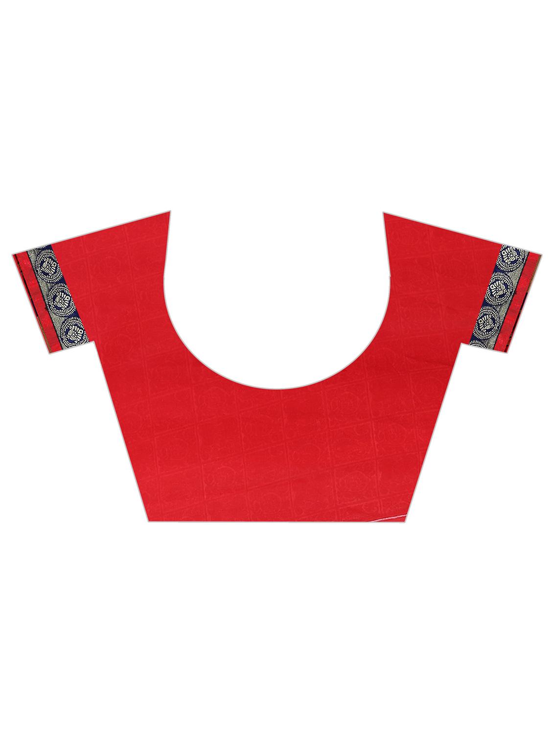 women's geometric red colored saree with blouse - 15819309 - Standard Image - 2