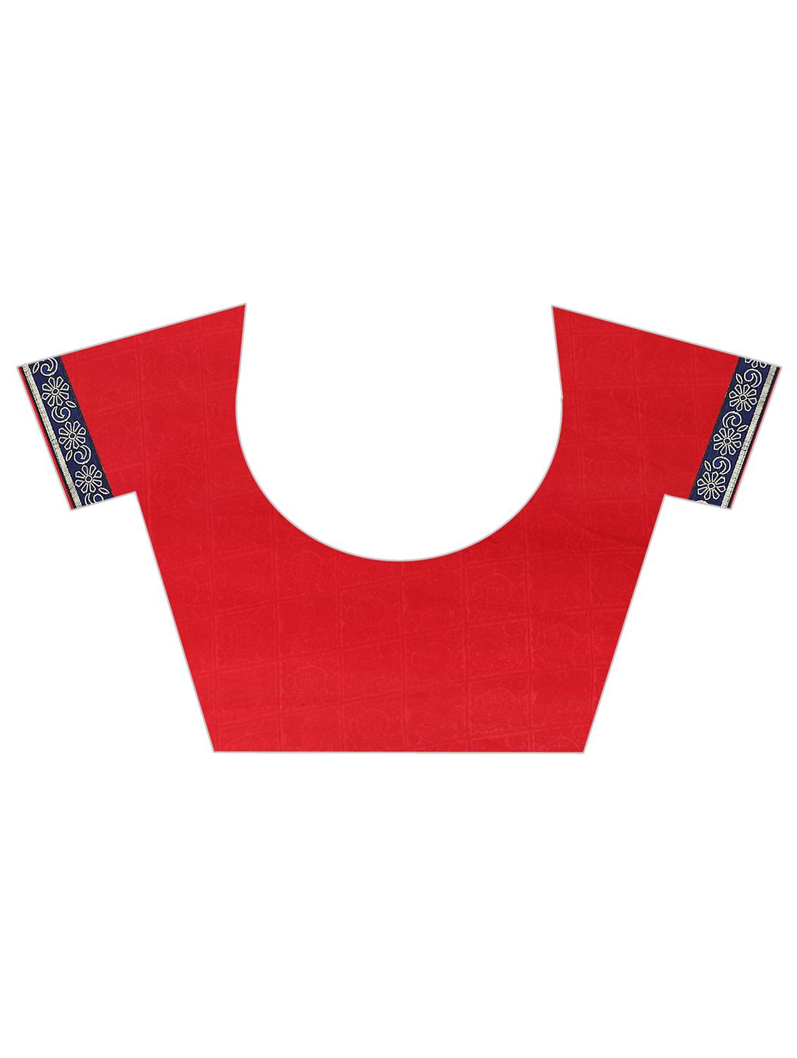 women's paisley red colored saree with blouse - 15819312 - Standard Image - 2