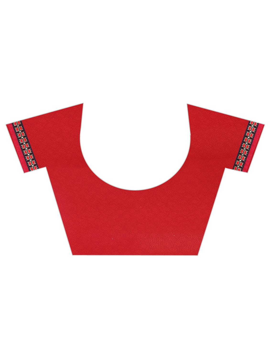 women's printed red colored saree with blouse - 15819314 - Standard Image - 2