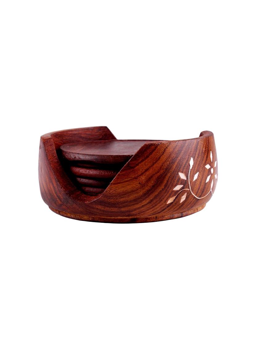 wooden coaster set ( brown, 4 inch ) - 15820739 - Zoom Image - 0