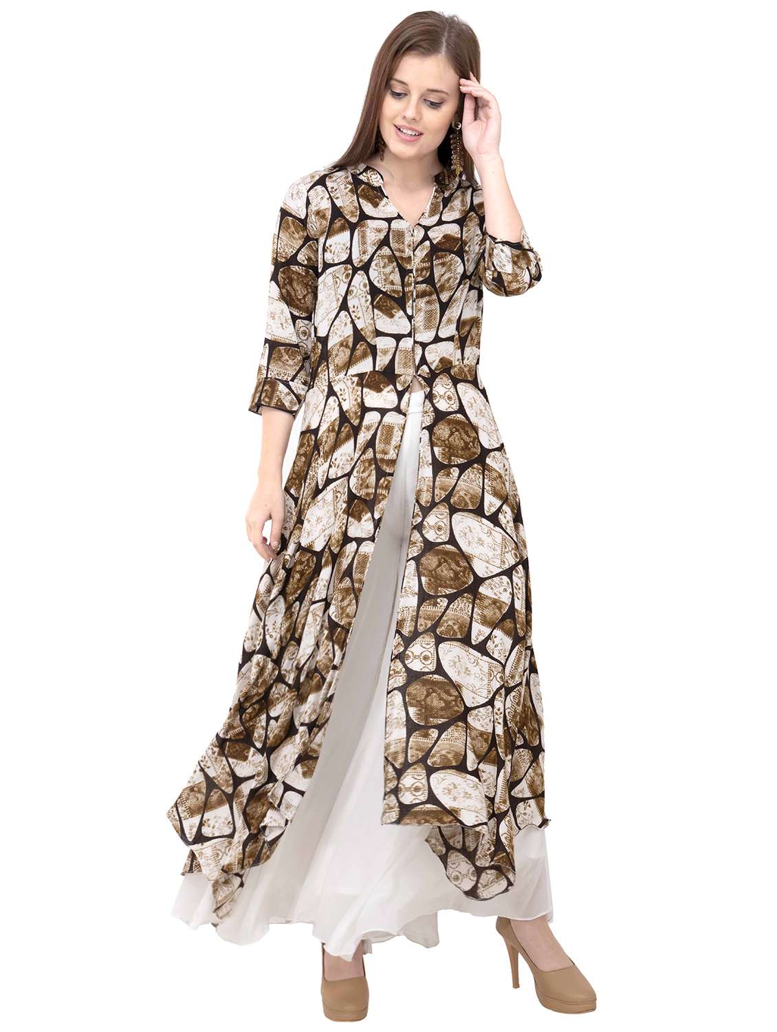 layered printed kurta