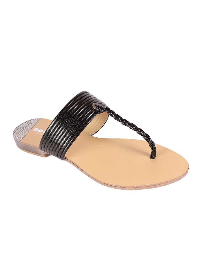 black t-strap sandals