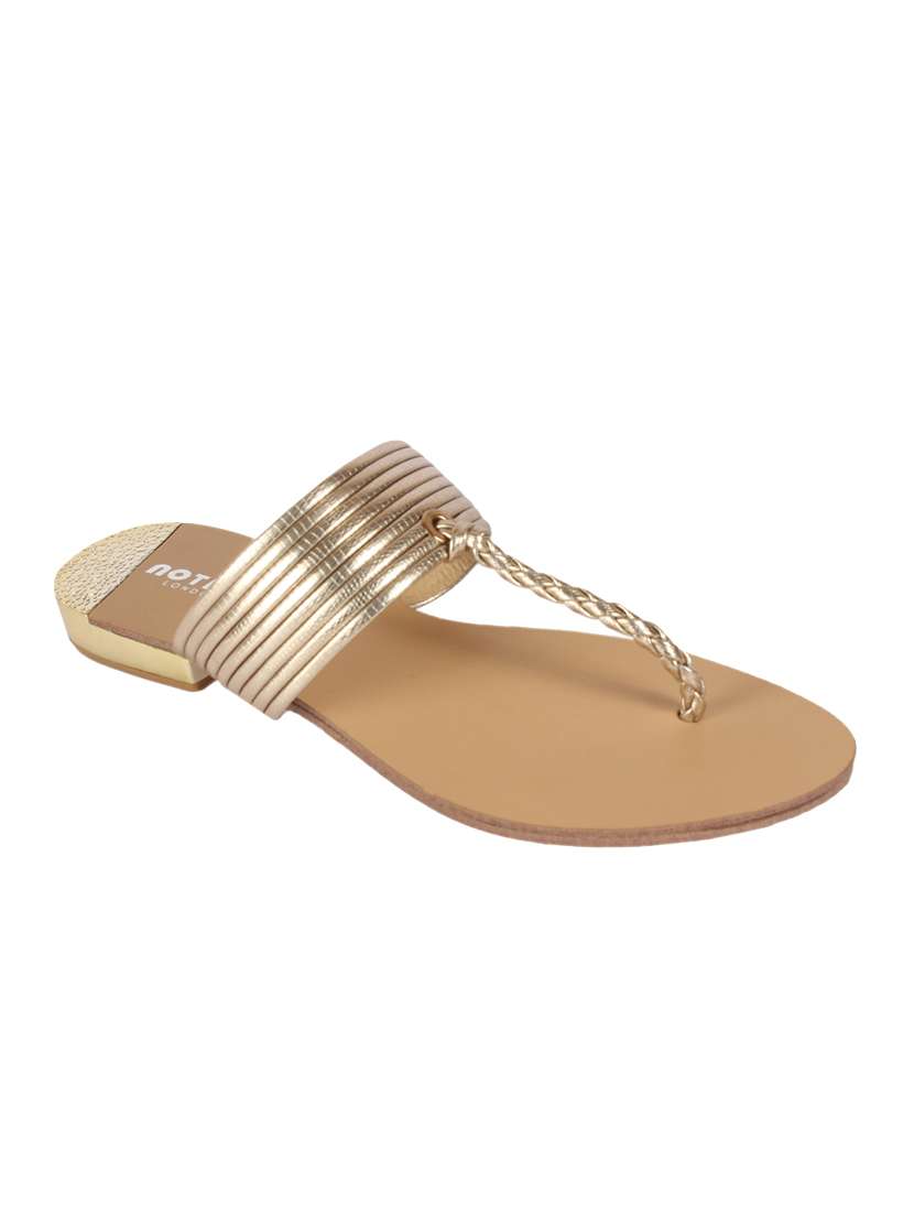 gold t-strap sandals