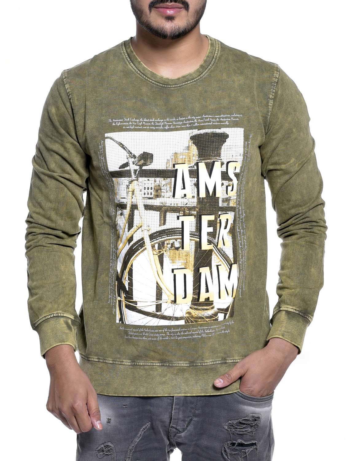 green viscose sweatshirt