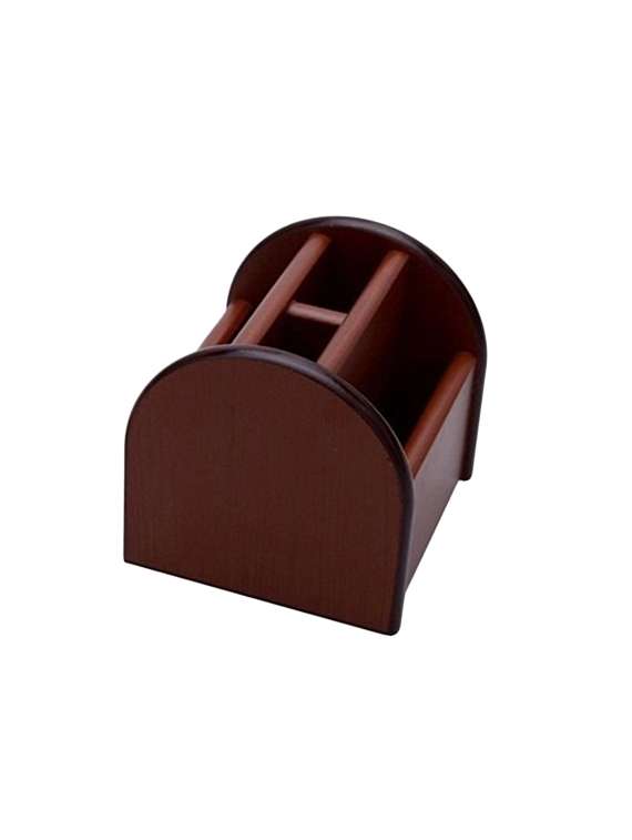 desi karigar 3 compartments wooden mobile cum pen holder size-lxbxh-3x3x4 inch