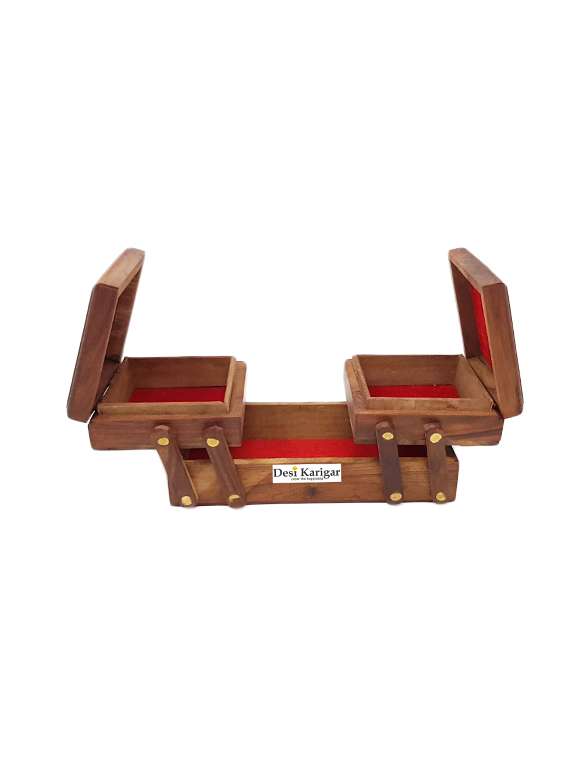 3 in 1 jewellery box (brown, 9 x 4 x 4 inch (closed box size) - 15824357 - Standard Image - 2