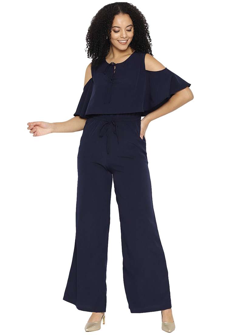 tie knot drawstring jumpsuit