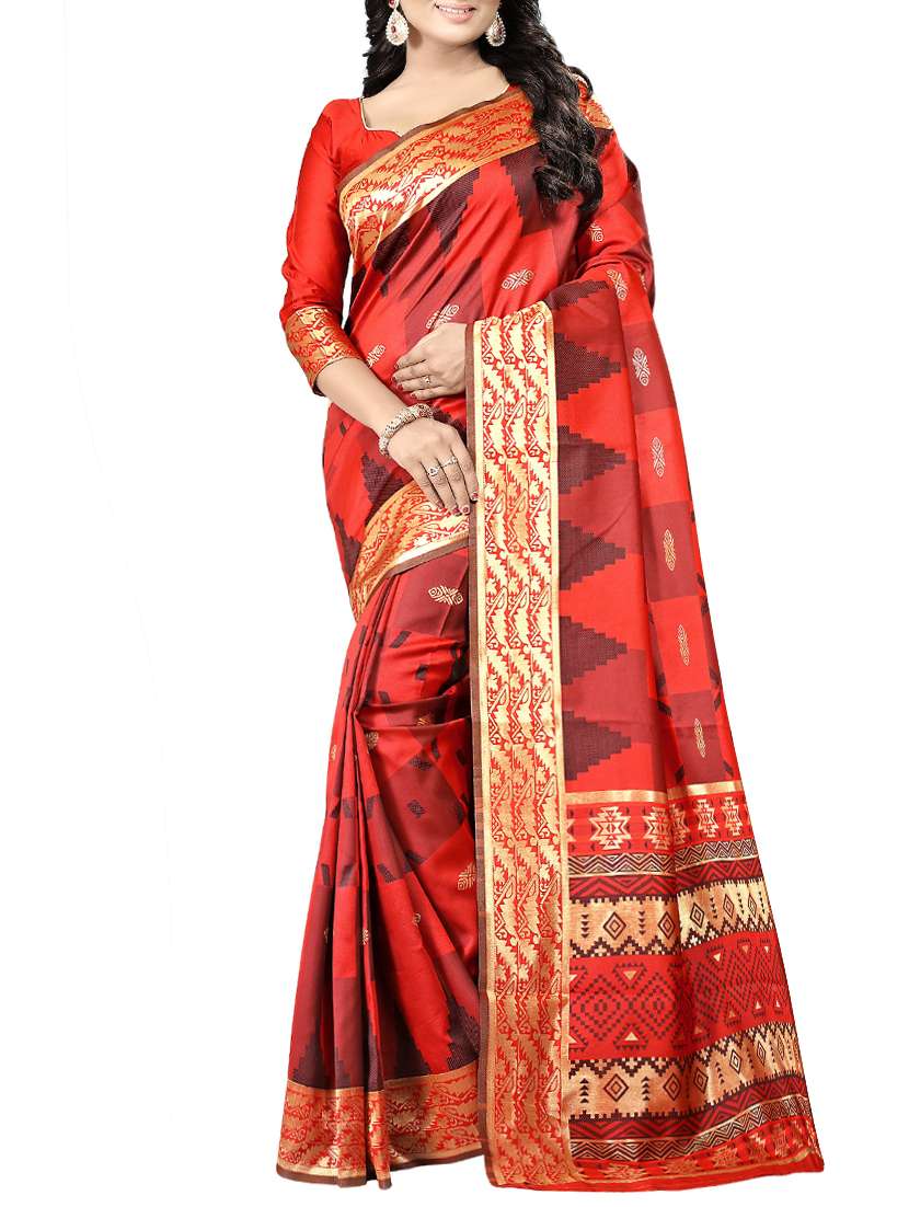 self design banarasi saree with blouse