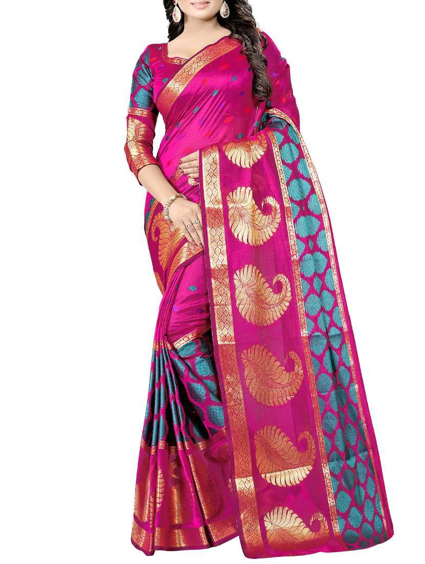 self design banarasi saree with blouse