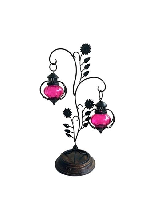 desi karigar double lantern hanging candle holder with stand size 22 inch color pink - 15831879 -  Standard Image - 0