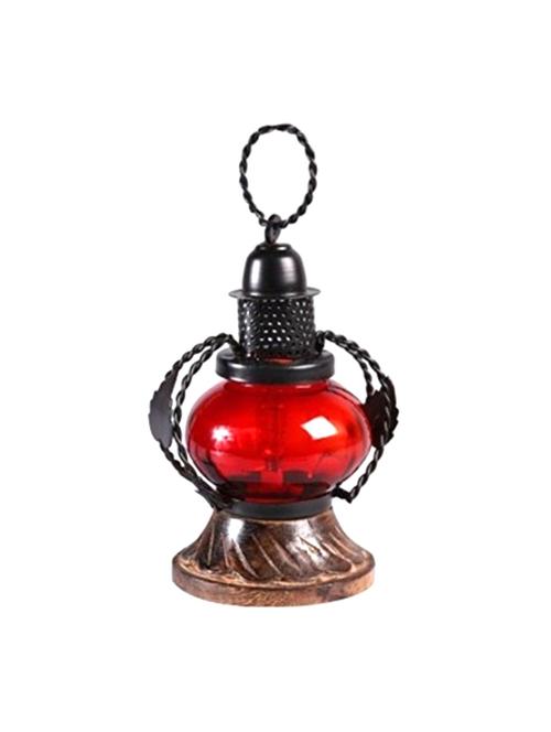 desi karigar fancy t-light red wooden, iron, glass lantern - 15832178 - Standard Image - 0