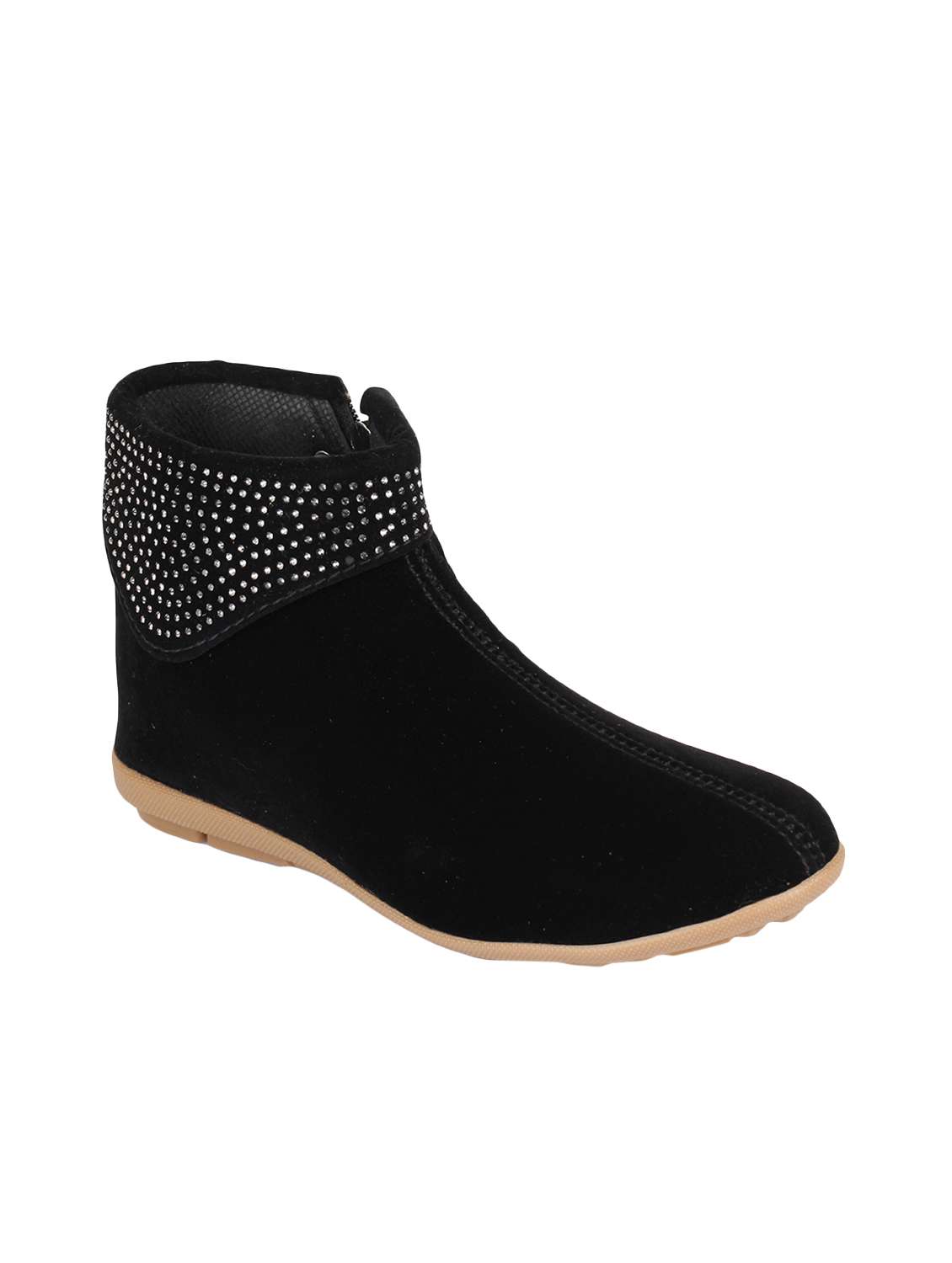 black ankle zipper  boots