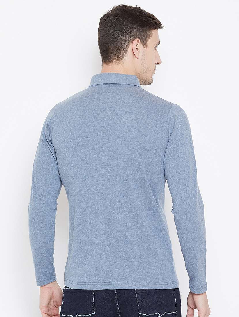light-blue solid polo t-shirt - 15836113 -  Standard Image - 2
