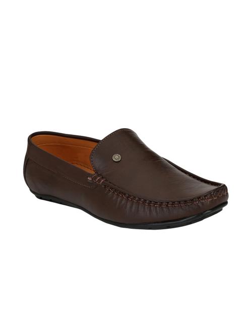 brown synthetic slip on loafers - 15839036 -  Standard Image - 0