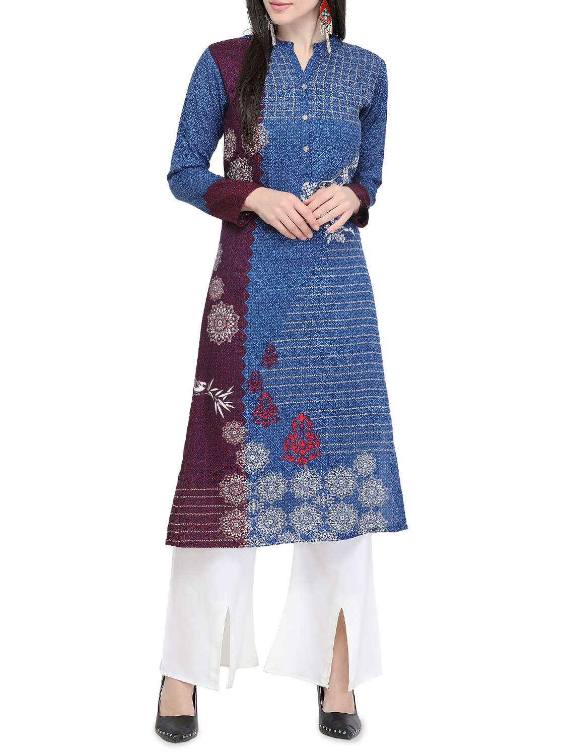 printed straight kurta