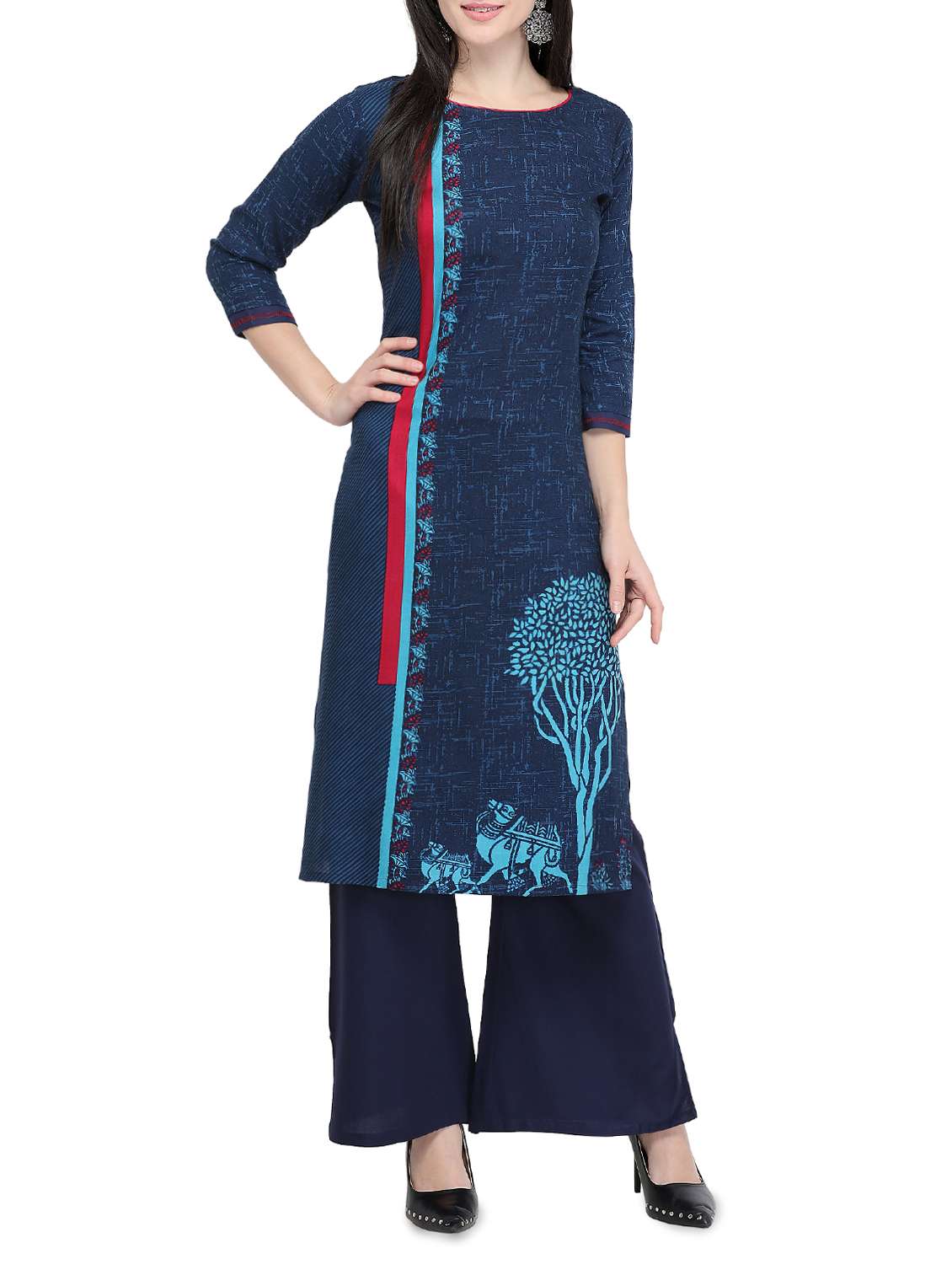 printed straight kurta