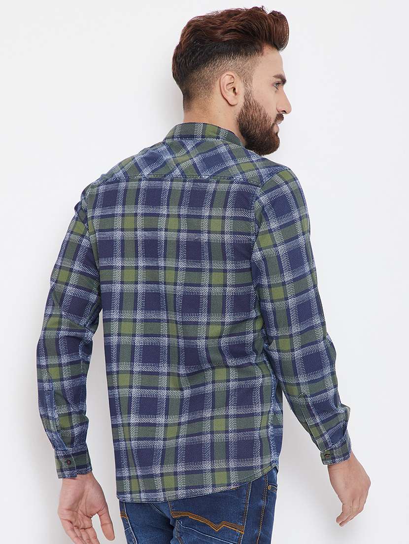 blue checkered casual shirt - 15840846 -  Standard Image - 2