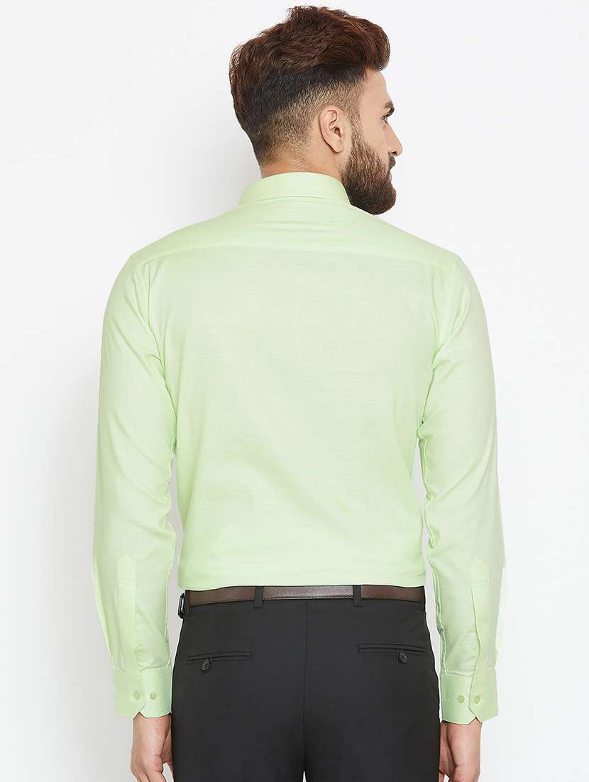 green solid formal shirt - 15840869 - Standard Image - 2