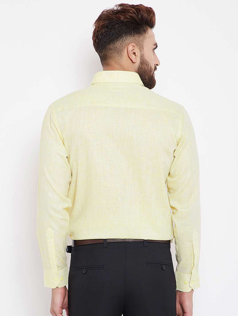 yellow solid formal shirt - 15840874 - Standard Image - 2