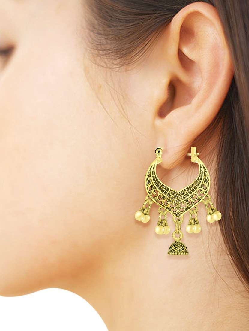 gold metal hoop earring - 15842413 -  Standard Image - 2