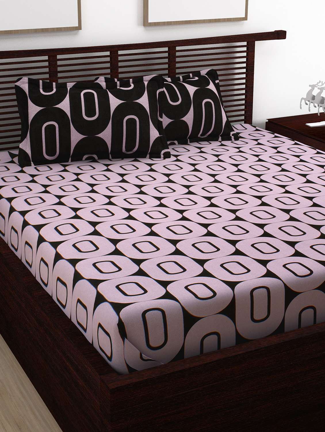 120 tc double bedsheet with 2 pillow covers