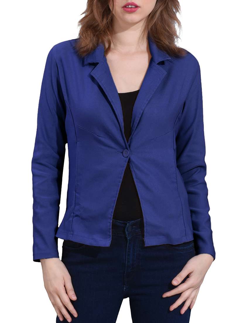 lapel collar solid blazer