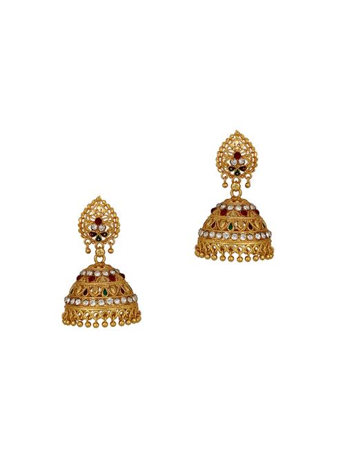 multi colored brass jhumka earring - 15843862 - Standard Image - 0