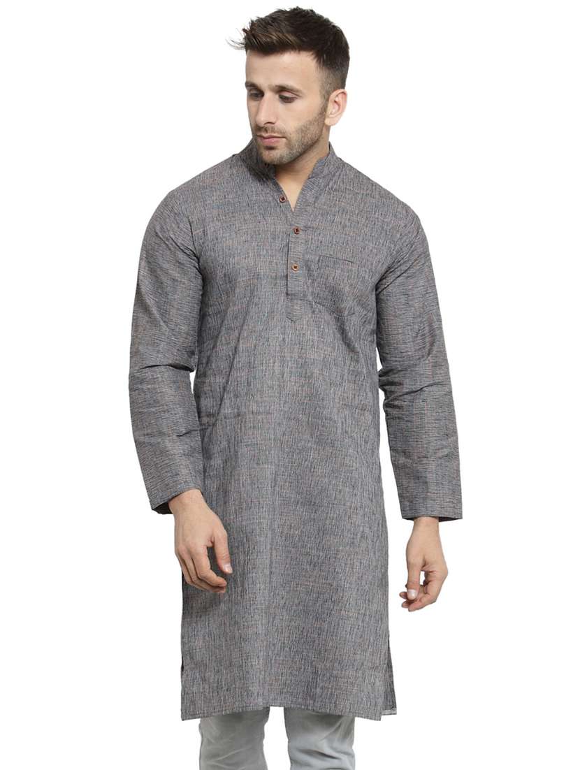 grey cotton long kurta