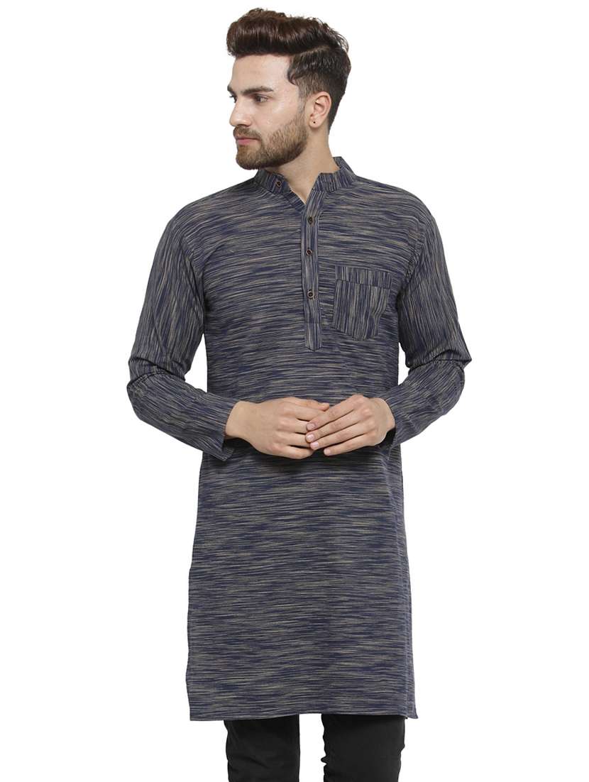 dark blue cotton long kurta