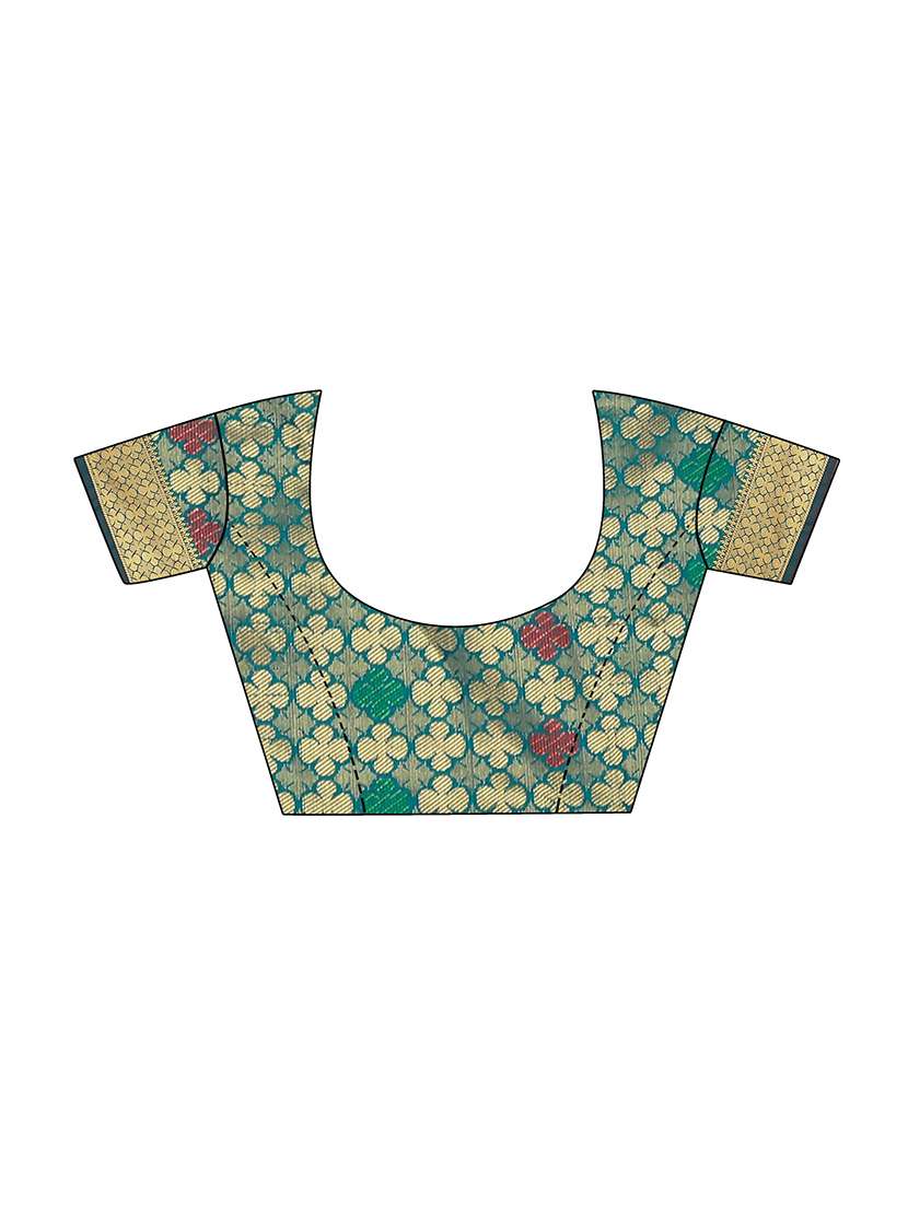 traditional zari weave kanjivaram saree with blouse - 15849495 - Standard Image - 2