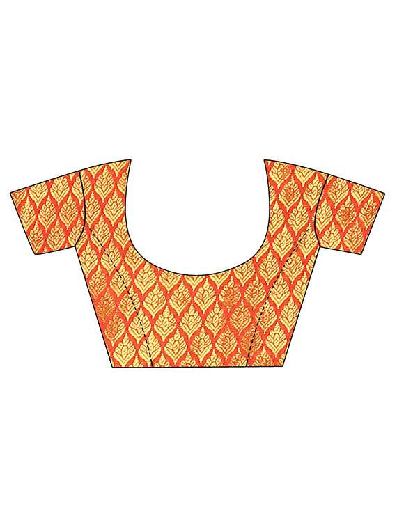 ethnic motif printed banarasi saree with blouse - 15849518 -  Standard Image - 2