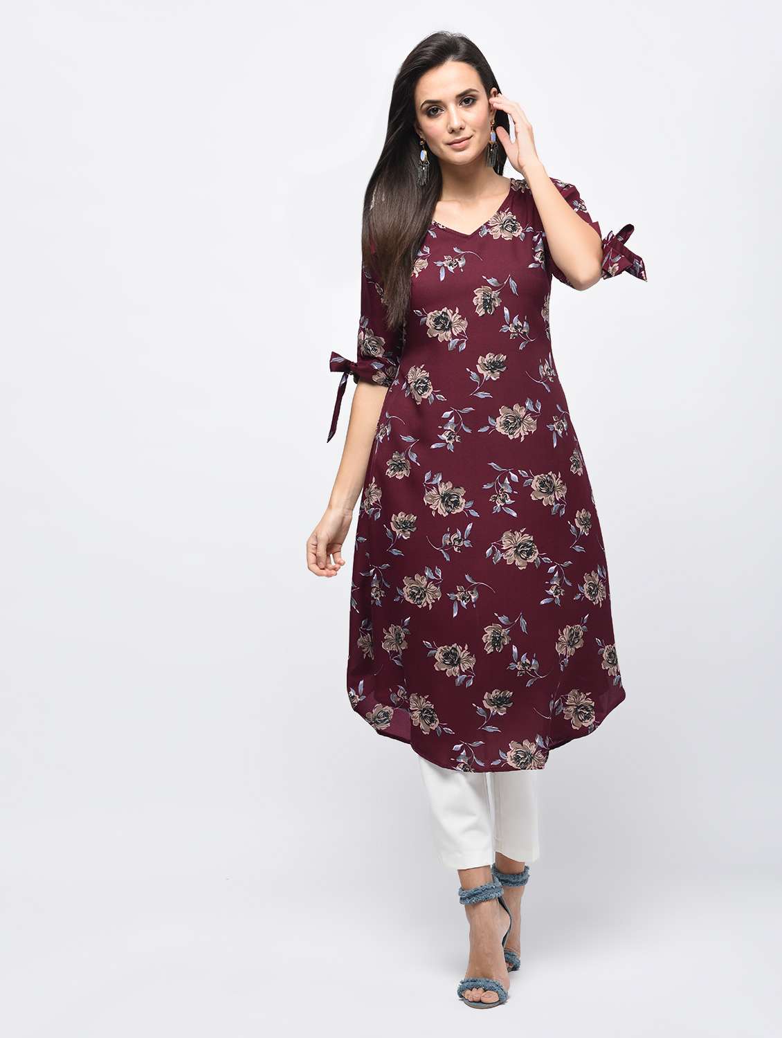 a-line printed kurta