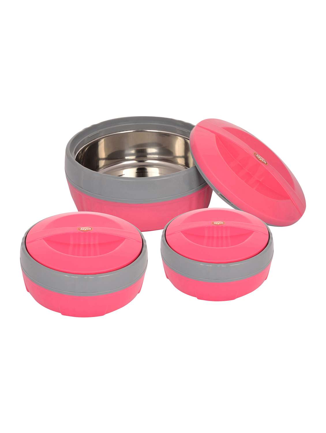 jayco fortune insulated casseroles set of 3 (pink)
