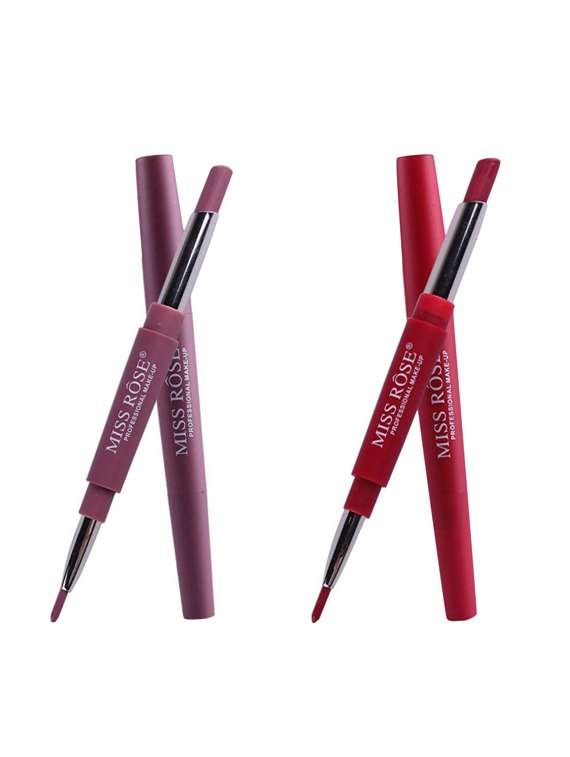 miss rose combo of 2 lip liner plus lipsticks( shade 2 and 4)