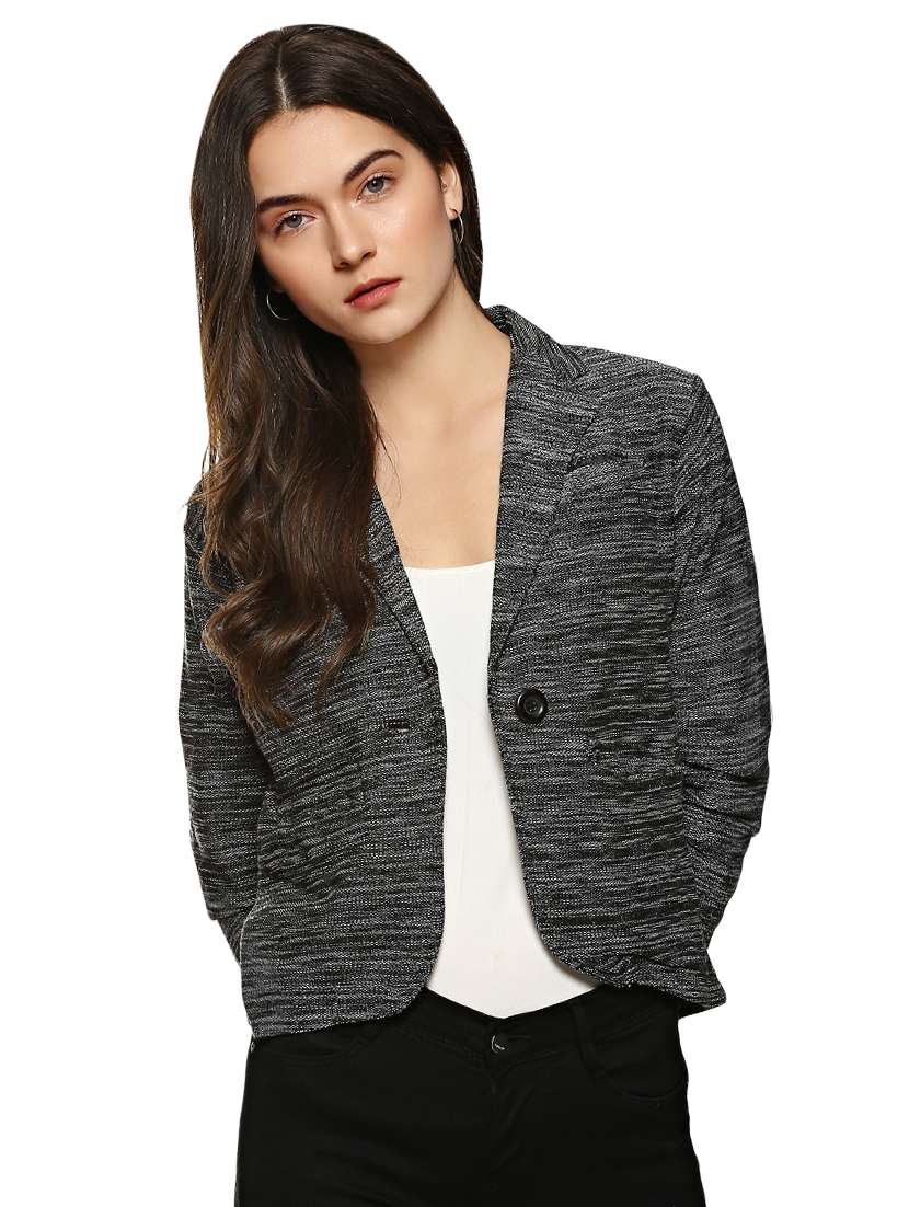 elbow patch side slit blazer
