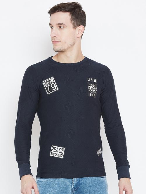 blue front print t-shirt - 15854353 - Standard Image - 0