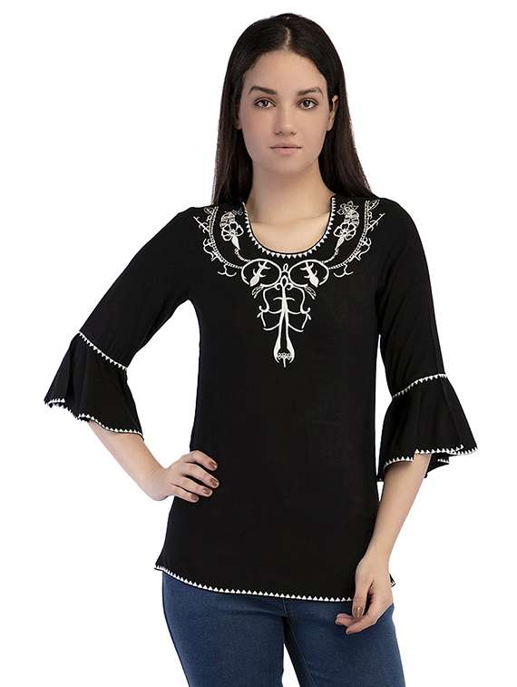 bell sleeved embroidered tunic